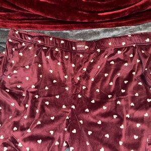 Joyspun Women's Burgundy Heart Pajama Pants